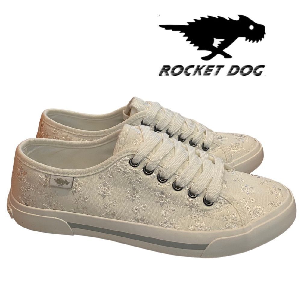 NEW in Box Rocket Dog White Eyelet Women's Jumpin Palmetto Canvas Sneakers